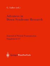 book Advances in Down Syndrome Research