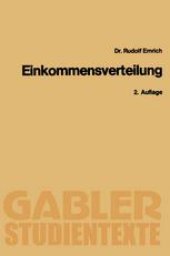 book Theorie der Einkommensverteilung