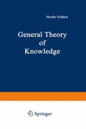 book General Theory of Knowledge