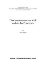 book Die Constitutionen von Melfi und das Jus Francorum