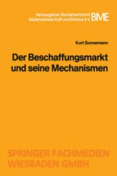 book Der Beschaffungsmarkt und seine Mechanismen