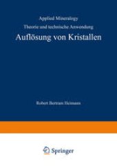 book Auflösung von Kristallen: Theorie und technische Anwendung