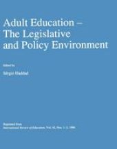 book Adult Education — The Legislative and Policy Environment