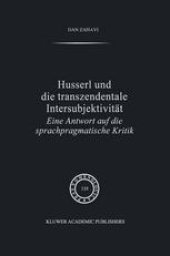 book Husserl und Die Transzendentale Intersubjektivität: Eine Antwort auf die sprachpragmatische Kritik