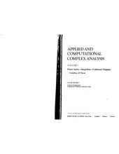 book Applied and Computational Complex Analysis: Power Series, Integration, Conformal Mapping, Location of Zeros