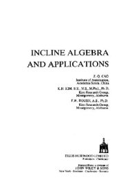 book Incline algebra and applications