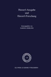 book Husserl-Ausgabe und Husserl-Forschung