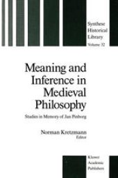 book Meaning and Inference in Medieval Philosophy: Studies in Memory of Jan Pinborg