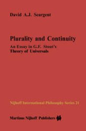 book Plurality and Continuity: An Essay in G.F. Stout’s Theory of Universals