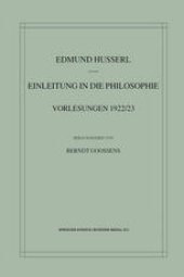 book Einleitung in die Philosophie: Vorlesungen 1922/23