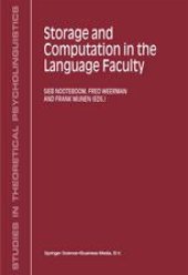 book Storage and Computation in the Language Faculty