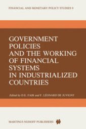 book Government Policies and the Working of Financial Systems in Industrialized Countries