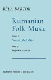 book Rumanian Folk Music: Vocal Melodies