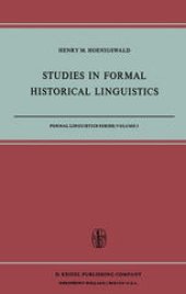 book Studies in Formal Historical Linguistics