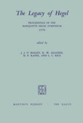 book The Legacy of Hegel: Proceedings of the Marquette Hegel Symposium 1970