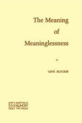 book The Meaning of Meaninglessness