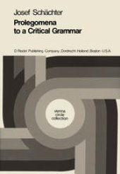 book Prolegomena to a Critical Grammar