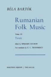 book Rumanian Folk Music: Texts