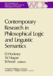 book Contemporary Research in Philosophical Logic and Linguistic Semantics: Proceedings of a Conference Held at the University of Western Ontario, London, Canada