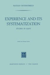 book Experience and its Systematization: Studies in Kant