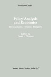 book Policy Analysis and Economics: Developments, Tensions, Prospects