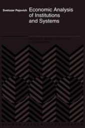 book Economic Analysis of Institutions and Systems