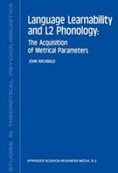 book Language Learnability and L2 Phonology: The Acquisition of Metrical Parameters