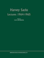 book Harvey Sacks Lectures 1964–1965