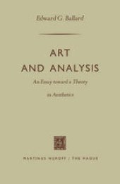 book Art and Analysis: An Essay toward a Theory in Aesthetics