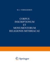 book Corpus Inscriptionum et Monumentorum Religionis Mithriacae