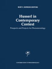 book Husserl in Contemporary Context: Prospects and Projects for Phenomenology