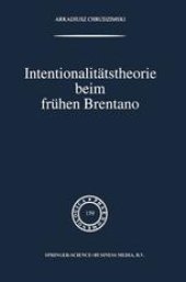 book Intentionalitätstheorie beim frühen Brentano