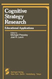 book Cognitive Strategy Research: Educational Applications