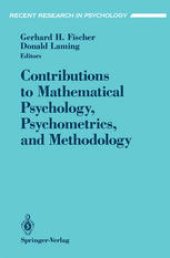 book Contributions to Mathematical Psychology, Psychometrics, and Methodology