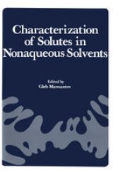 book Characterization of Solutes in Nonaqueous Solvents