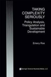 book Taking Complexity Seriously: Policy Analysis, Triangulation and Sustainable Development