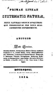 book Primae lineae systematis naturae. Petropoli, 1834