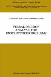 book Verbal Decision Analysis for Unstructured Problems