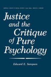 book Justice and the Critique of Pure Psychology