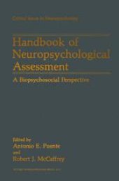 book Handbook of Neuropsychological Assessment: A Biopsychosocial Perspective