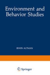 book Environment and Behavior Studies: Emergence of Intellectual Traditions