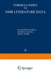 book Formula Index to NMR Literature Data: Volume 2: 1961–1962 References