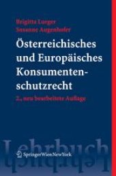 book Österreichisches und Europäisches Konsumentenschutzrecht