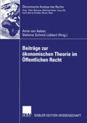 book Beiträge zur ökonomischen Theorie im Öffentlichen Recht