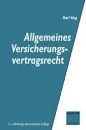 book Allgemeines Versicherungsvertragsrecht