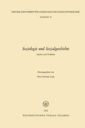 book Soziologie und Sozialgeschichte: Aspekte und Probleme