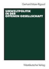 book Umweltpolitik in der offenen Gesellschaft