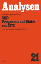 book SED — Programm und Statut von 1976: Text, Kommentar, Didaktische Hilfen