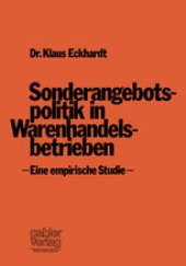 book Sonderangebotspolitik in Warenhandelsbetrieben: Eine empirische Studie