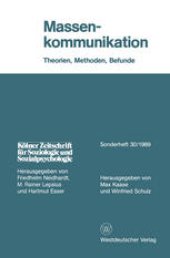 book Massenkommunikation: Theorien, Methoden, Befunde